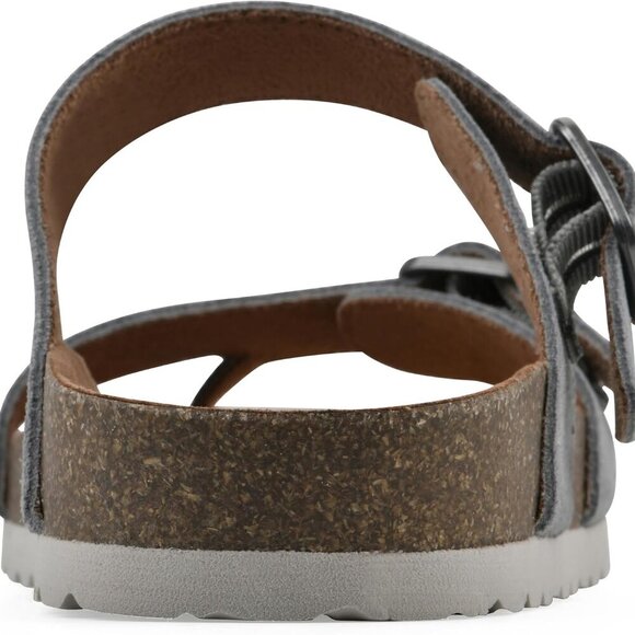 Women's Leather Slip On Sandal Blue Raspberry Size 8 Contoured Footbed - Picture 5 of 7